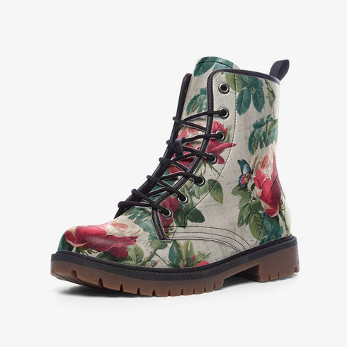 Vintage Rose Vegan Leather Lightweight boots - Books Worth Keeping